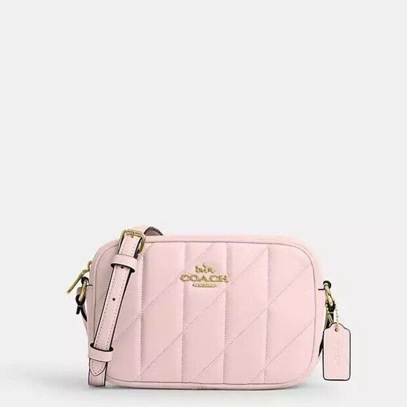 NWT Coach Mini Jamie Camera Bag With Quilting Gold/Blush CY779